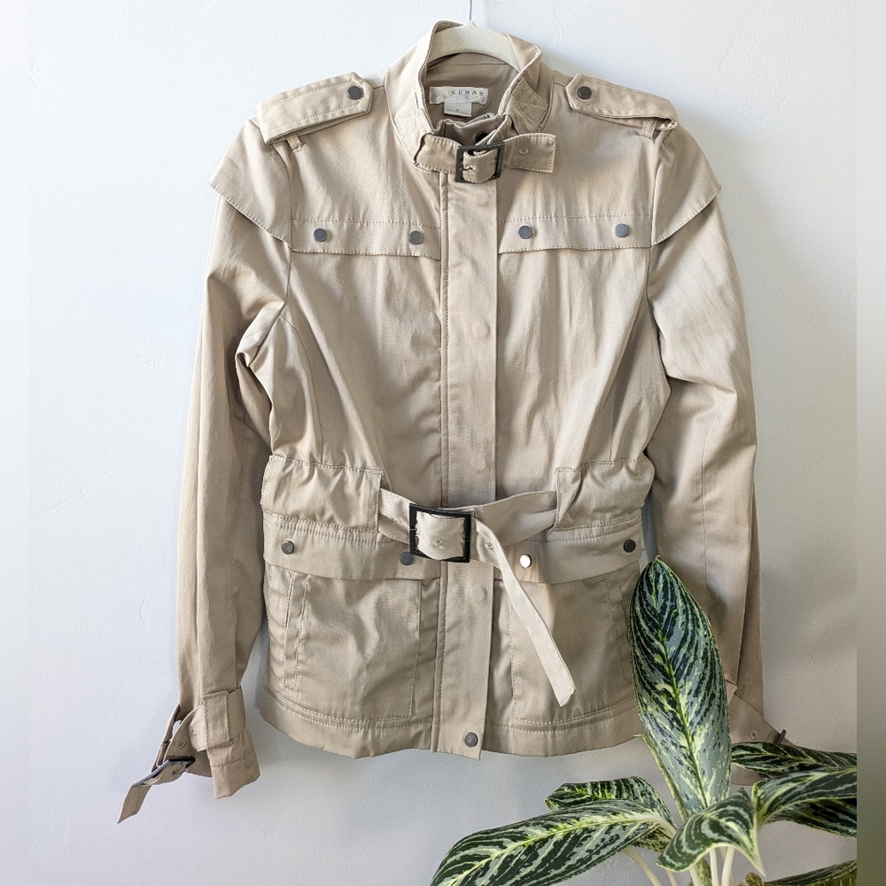 Kenar Tan Utility Jacket with Belt